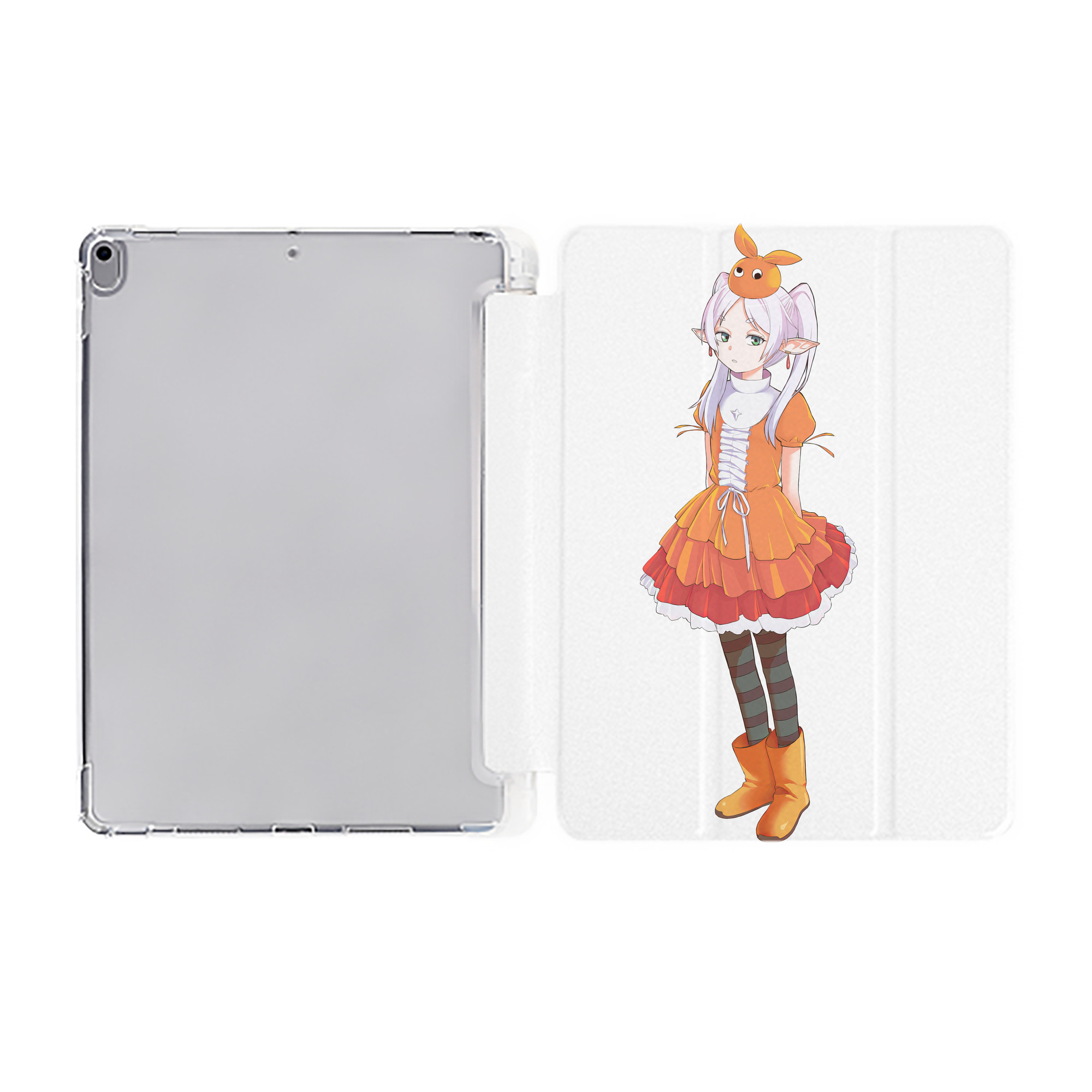 （画像用） 葬送のフリーレン Frieren IPad ケース ペン収納付き 三つ折りスタンド PUレザー×シリコン 対応機種9.5/10.5/10.9インチ